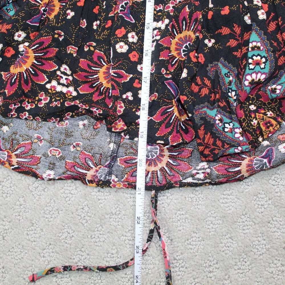 BCBGeneration Size S Black Floral Print Blouse - Picture 6 of 9